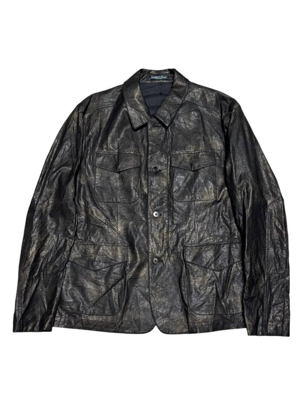PAISLEY & GRAY FAUX LEATHER Slim Fit Designer Business Casual Jacket Mens XL